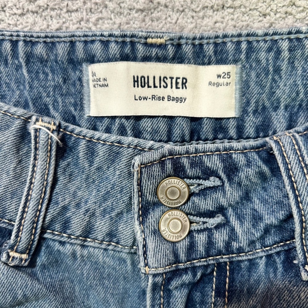 Hollister Jeans Low Rise Baggy 4R Light Wash Y2K Wide Leg Streetwear skater - Picture 4 of 7